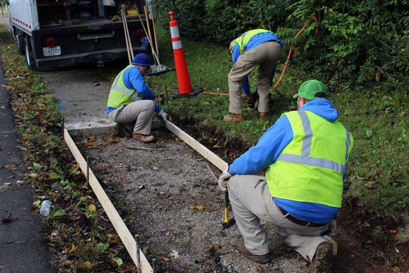 new sidewalk section